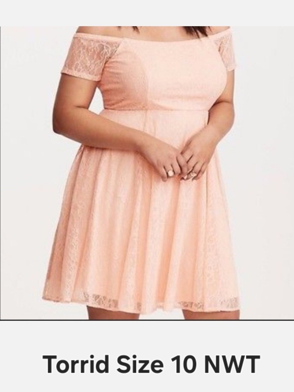 NWT torrid Peach Blush Off-Shoulder Lace Dress